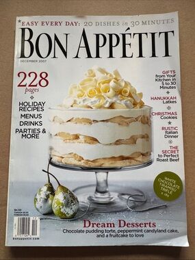 5/$15 Bon Appétit Magazine December 2007 - Dream Desserts Cover